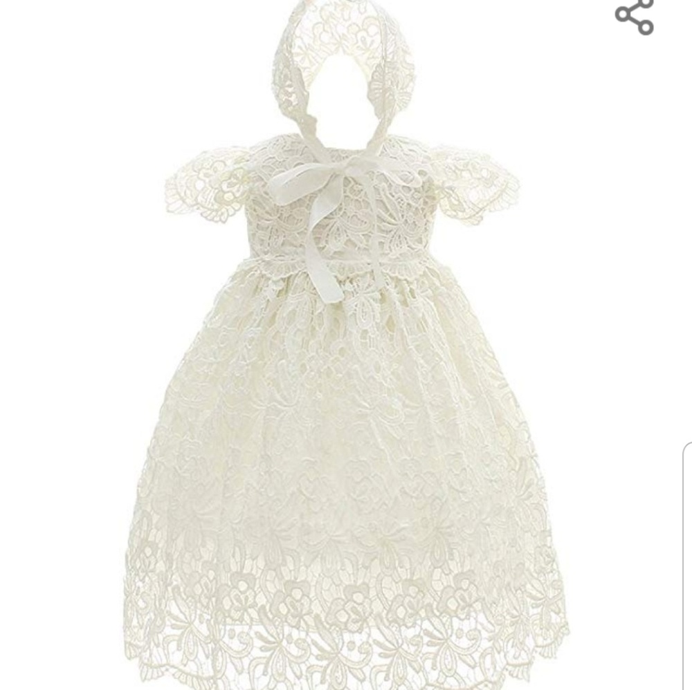 Lace Baptism/Christening dress & bonnet